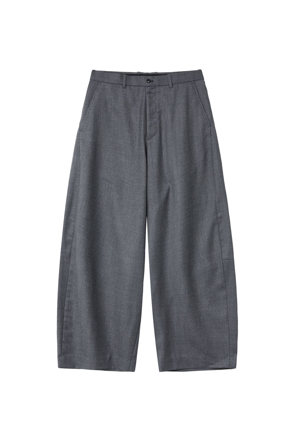 해칭룸(HATCHINGROOM) Wide Curve Trousers Flannel Wool Grey