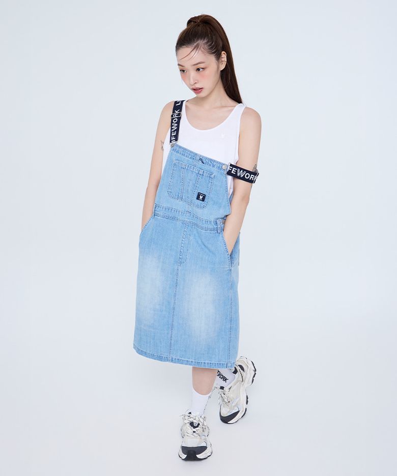 여성) 데님 오버롤 원피스