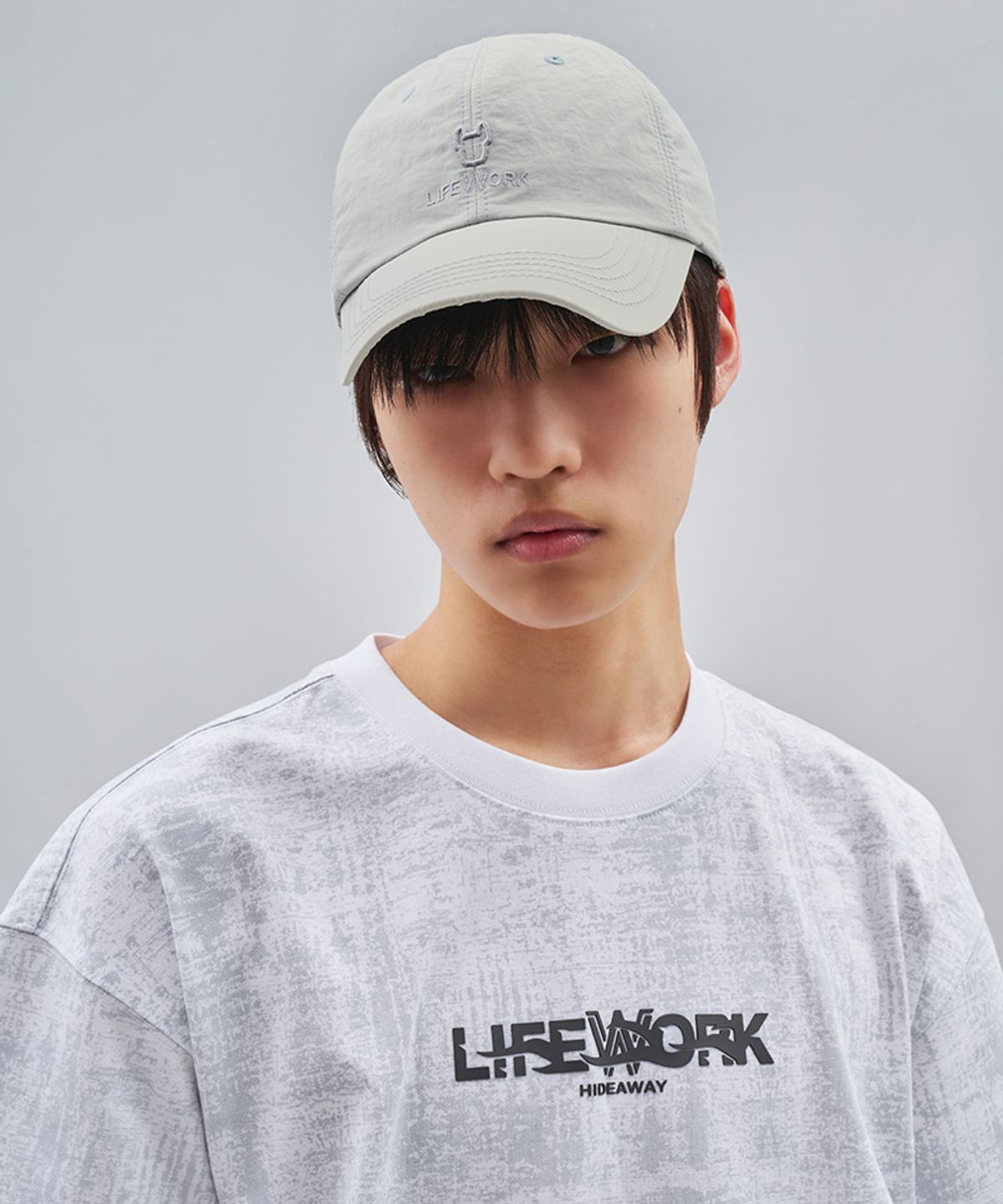 라이프워크(LIFEWORK) 라독 로고 볼륨 자수 와샤 소프트 볼캡