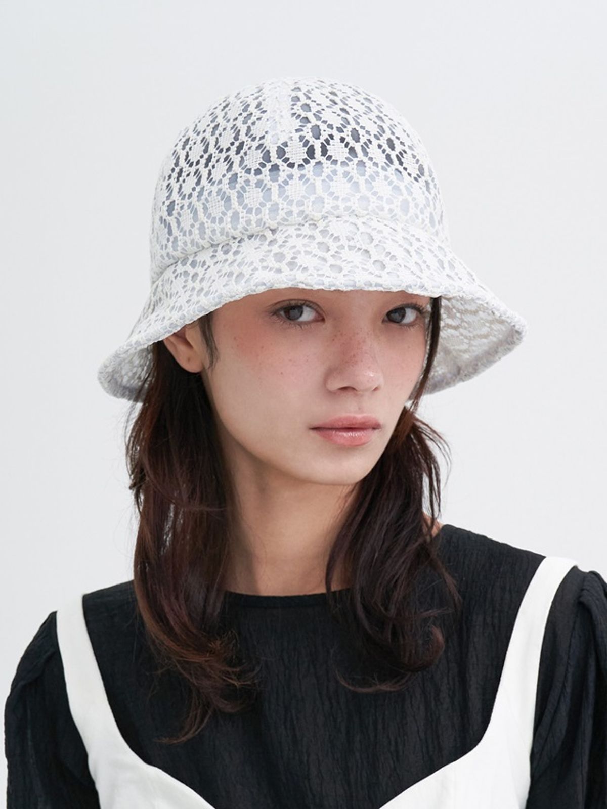 브라운햇(BROWNHAT) 쉬폰 레이스 햇