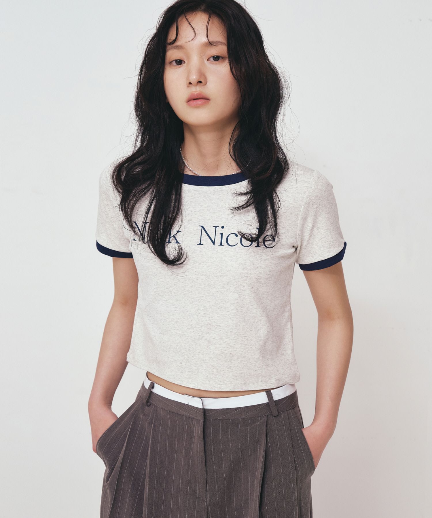 【NICK&NICOLE】 NICOLE SIGNATURE RINGER CROP TOP / 追跡付 MUSINSA公式 | NICK&NICOLE NICOLE SIGNATURE RINGER CROP