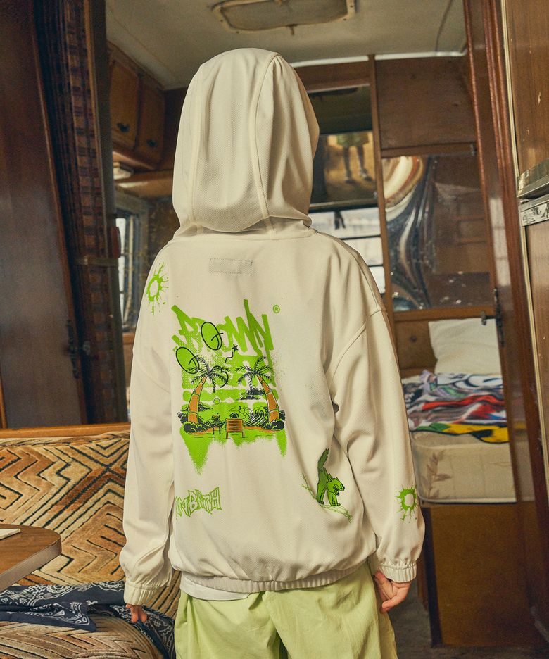KIDS MESH HOOD JACKET - WHITE
