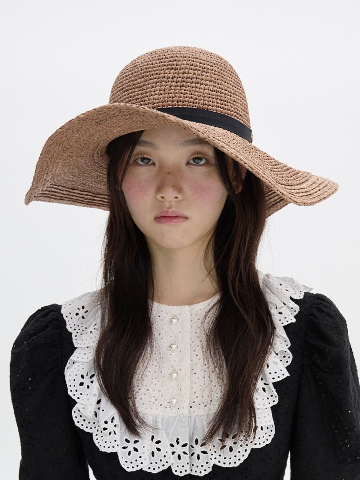 브라운햇(BROWNHAT) 비스킷 와이드 스트로 햇