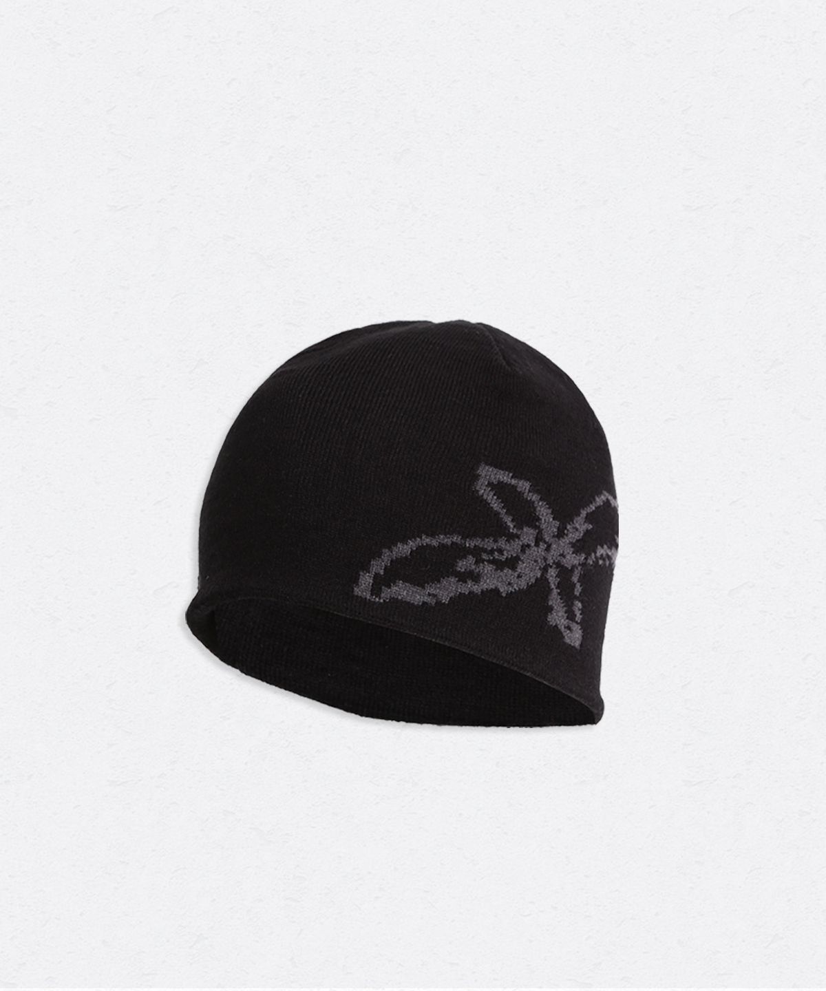 유네(YUNE) Stitched Flower Beanie_[Black]