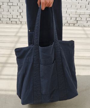 WASHED JUMBO TOTE BAG (NAVY)