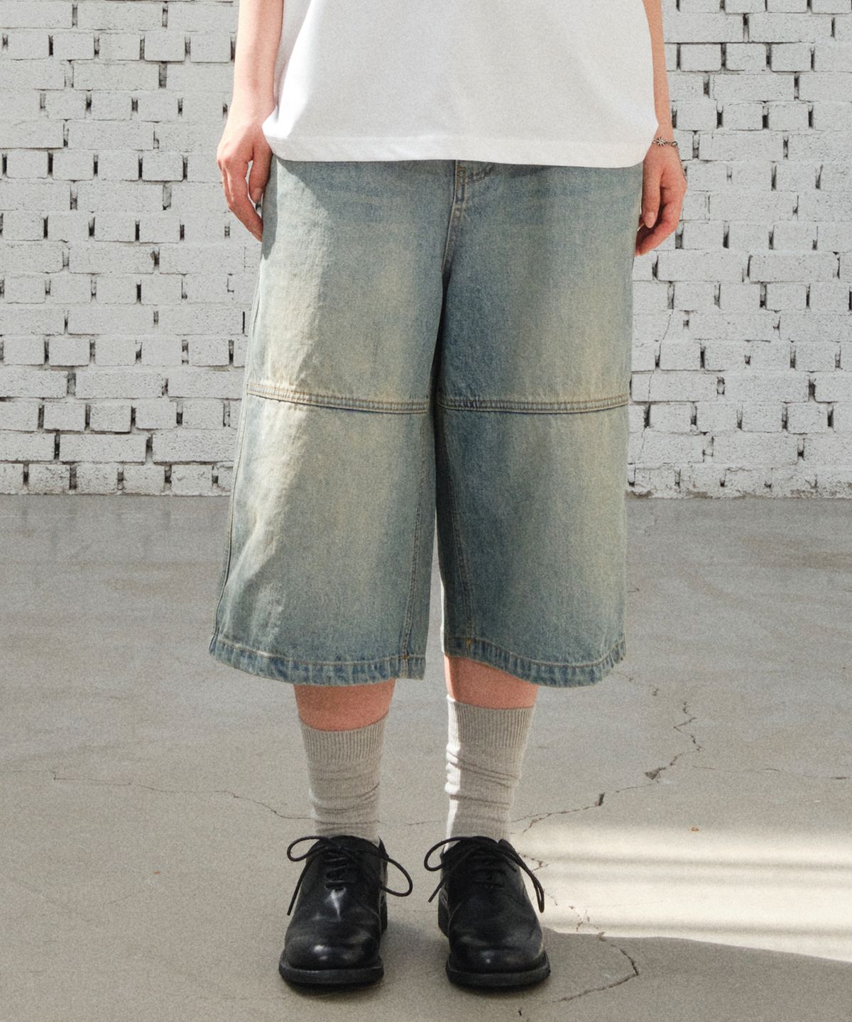 다이브인(DIVEIN) DENIM BURMUDA WORK PANTS (WASHED BLUE)