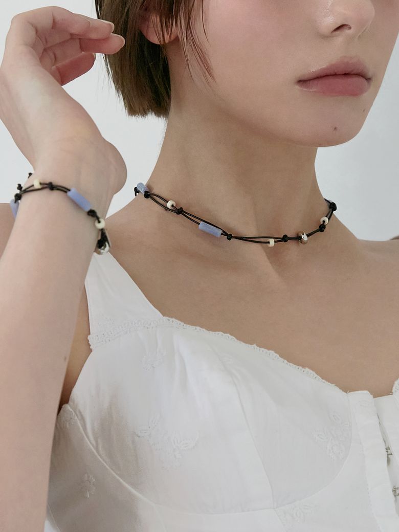 Blue Lace Agate Leather N.