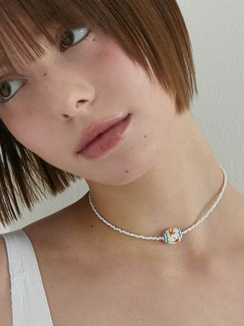 Boho Ceramic Beads Choker.(2color)