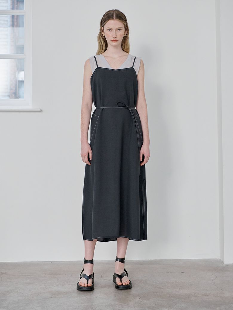 BUSTIER LAYERED SLEEVELESS DRESS_YB6OP18