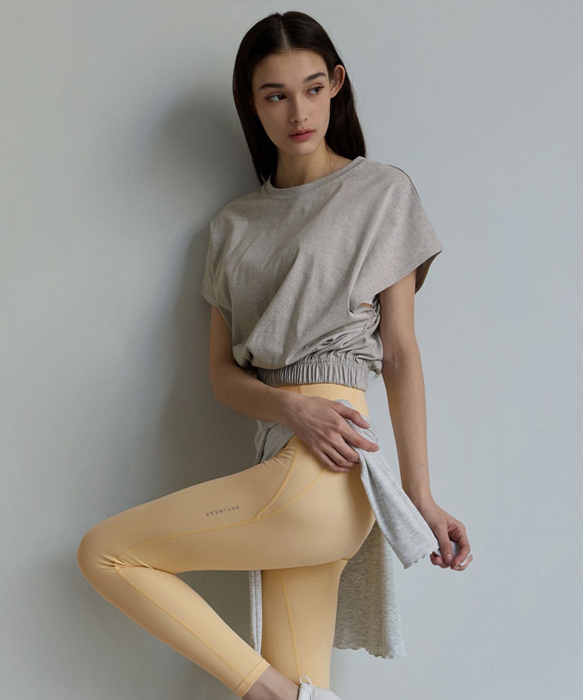 데비웨어(DEVIWEAR) 루즈 캡 슬리브 DEVI-TS0030-멜란지그레이