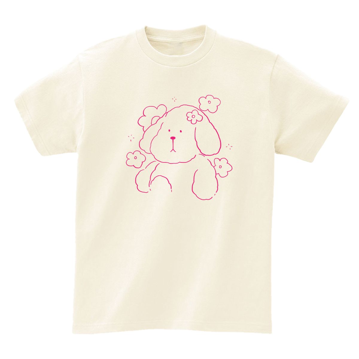 어썸어스(AWESOMEUS) Puppy and flowers T-SHIRTS_4COLOR