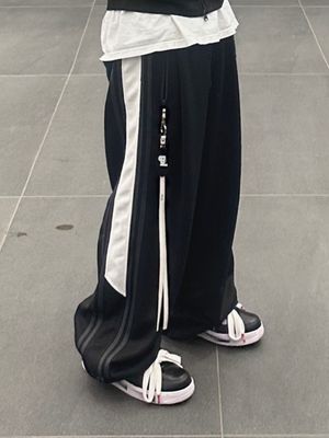 트레이스 사이드 라인 트랙 팬츠 [블랙]