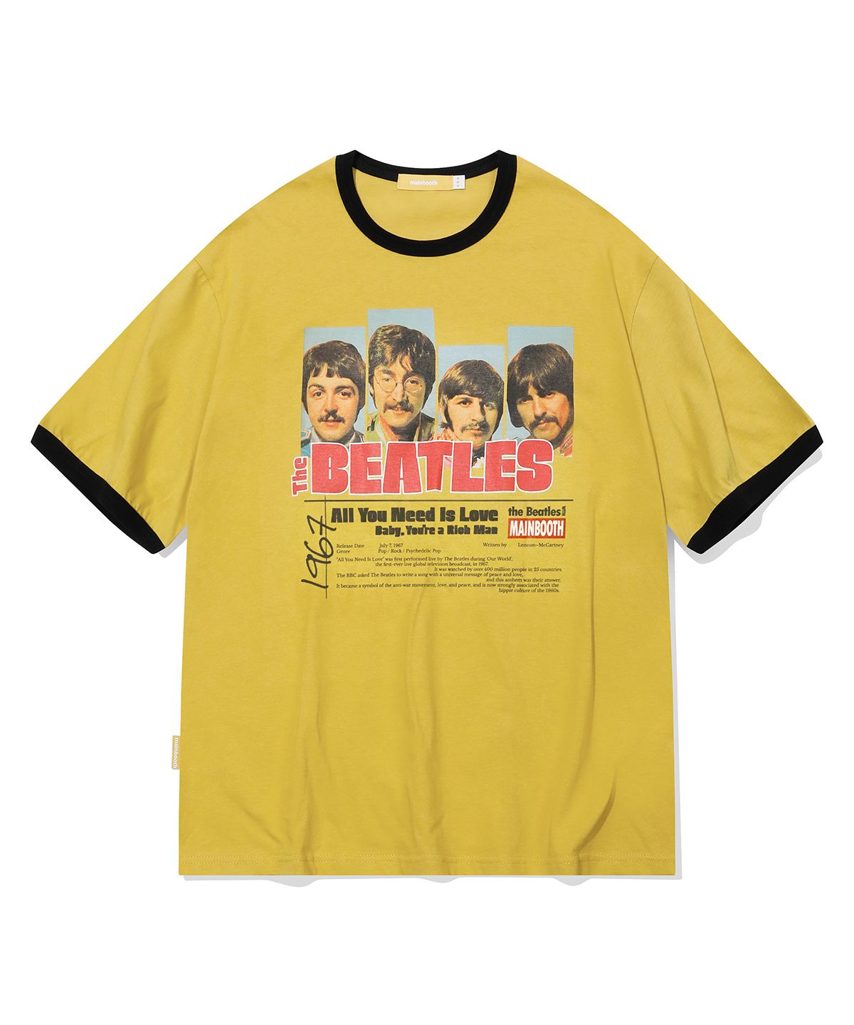 【MAINBOOTH】THE BEATLES LOVE T-SHIRT MUSINSA | MAINBOOTH [Beatles] Love T-shirt (Yellow)