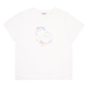 BZ32TS02WT 화이트 돌핀 프린트 에이라인 티셔츠