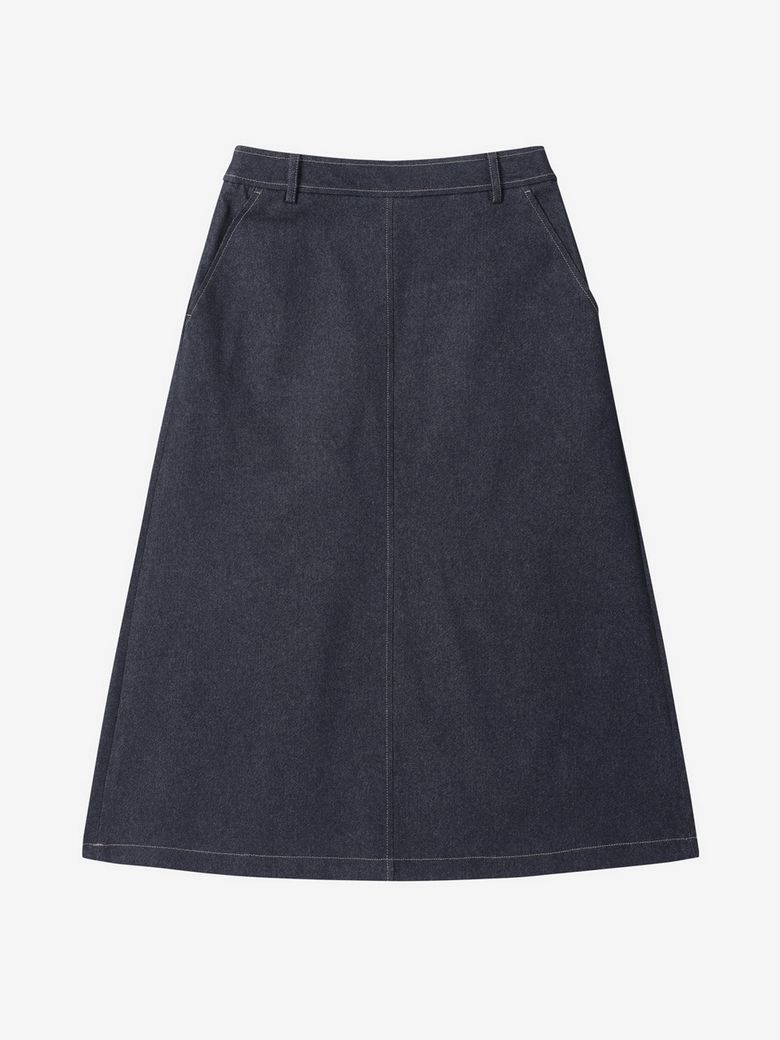 DENIM LONG SKIRT_NAVY