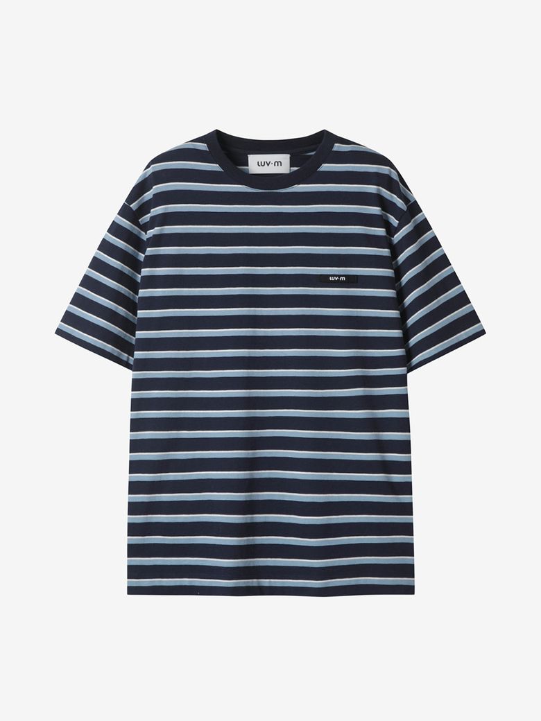 UNISEX BASIC OVERSIZE TOP_STRIPED FABRIC