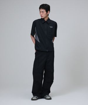 Shield Cutted Cargo Pant - Black