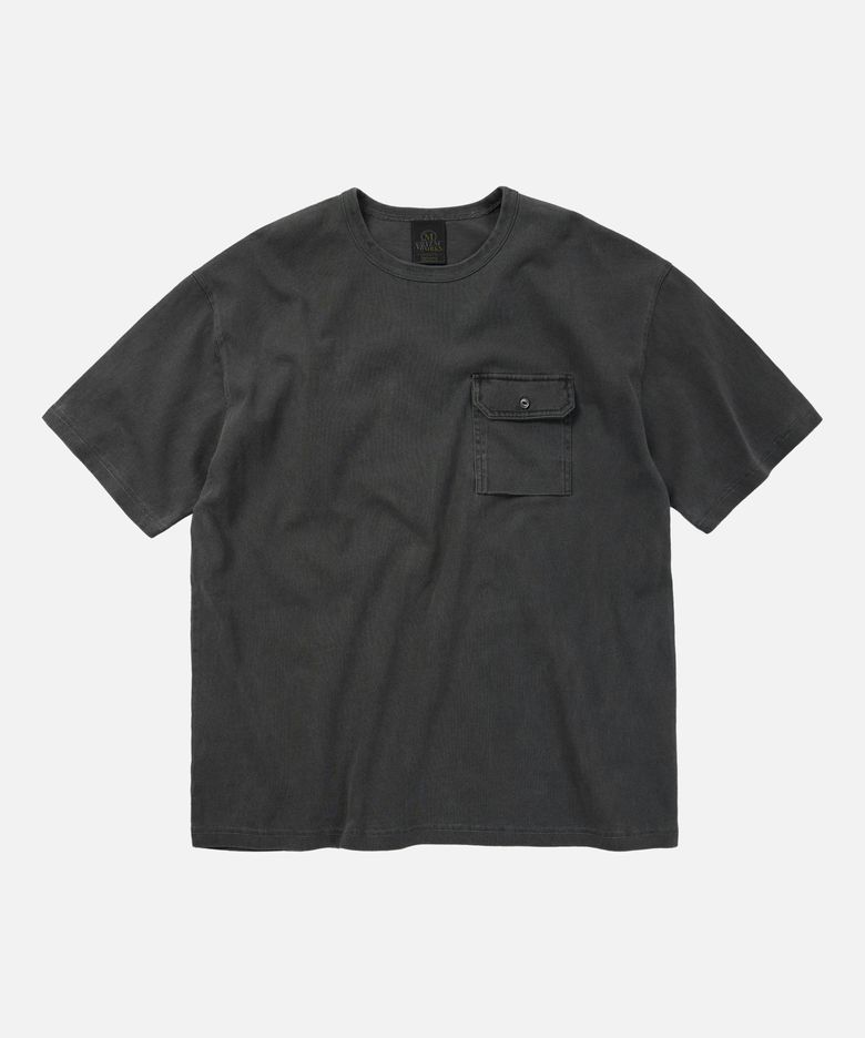 CIGARETTE POCKET PIGMENT DYEING TEE _ CHARCOAL