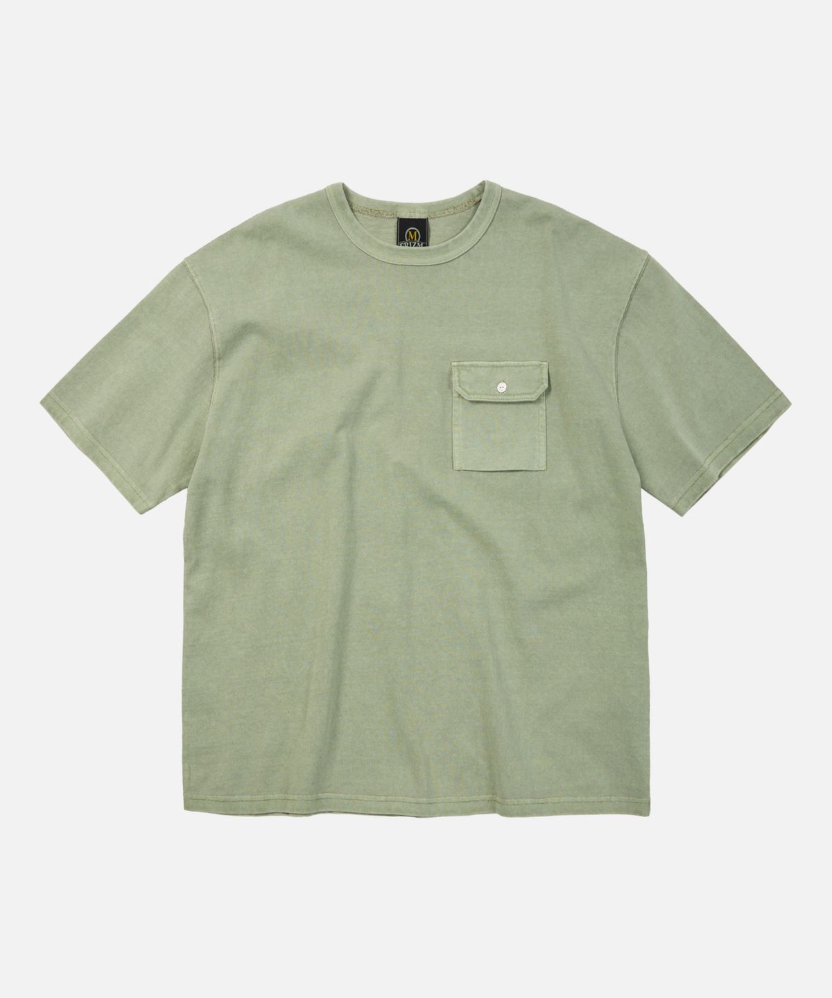 프리즘웍스(FRIZMWORKS) CIGARETTE POCKET PIGMENT DYEING TEE _ GREEN