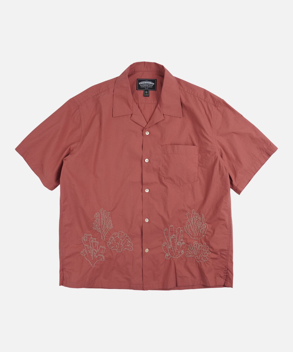 프리즘웍스(FRIZMWORKS) CORAL NEEDLEWORK HALF SHIRT _ BRICK