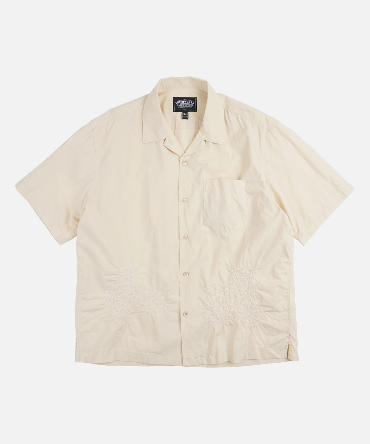 프리즘웍스(FRIZMWORKS) CORAL NEEDLEWORK HALF SHIRT _ IVORY