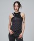 Asymmetry Layered Sleeveless T Shirt - Black