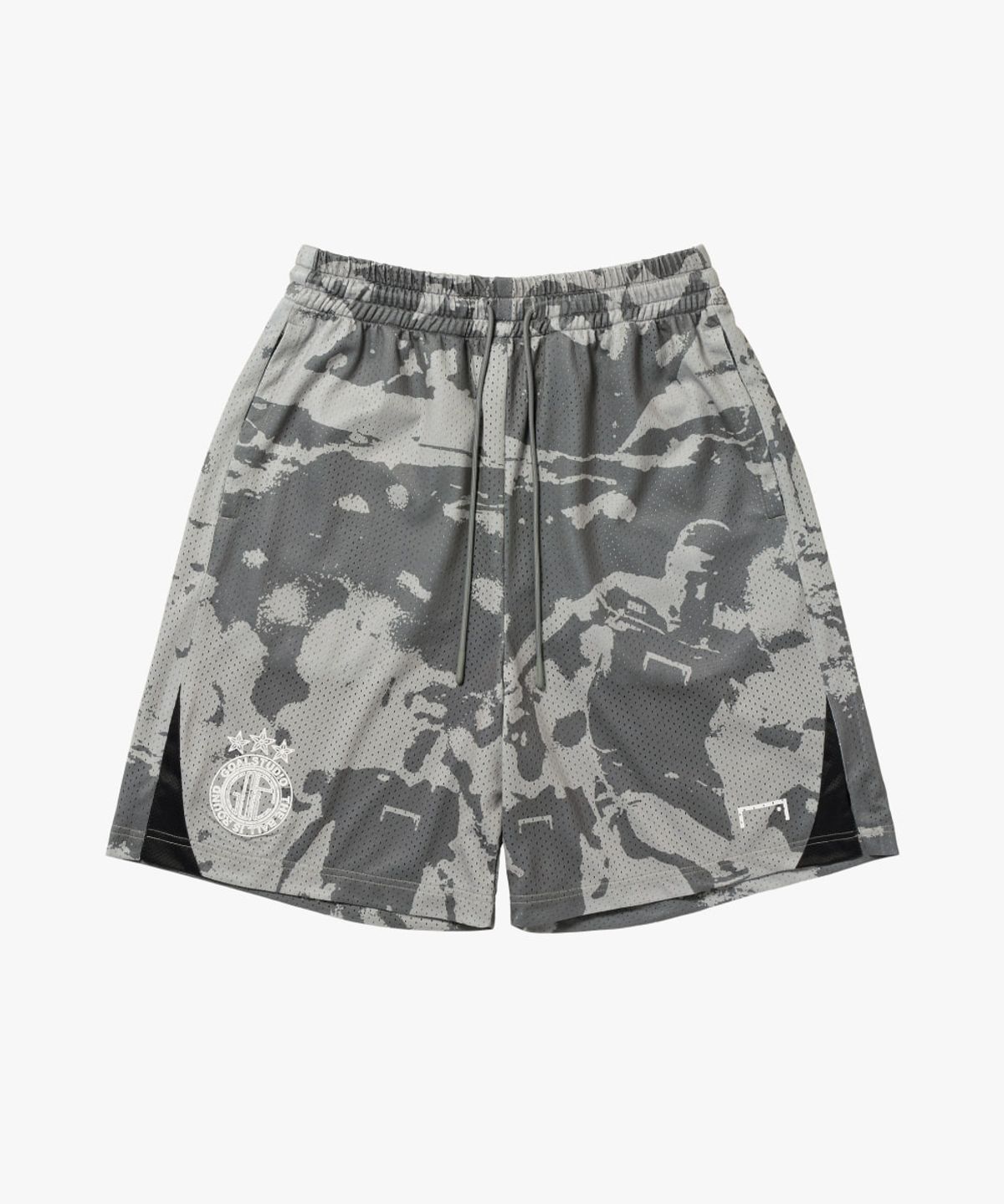 골스튜디오(GOALSTUDIO) FC MESH KNIT ALLOVER SHORTS-LIGHT GREY