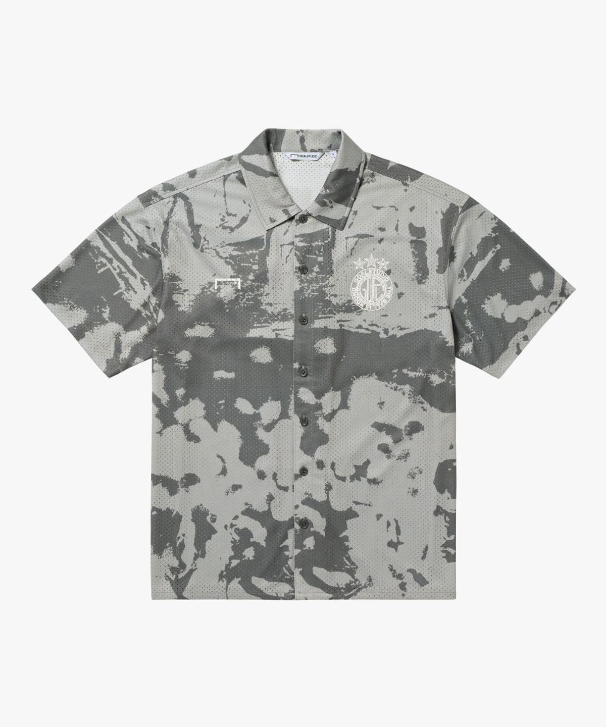 골스튜디오(GOALSTUDIO) FC MESH KNIT ALLOVER SHIRT-LIGHT GREY