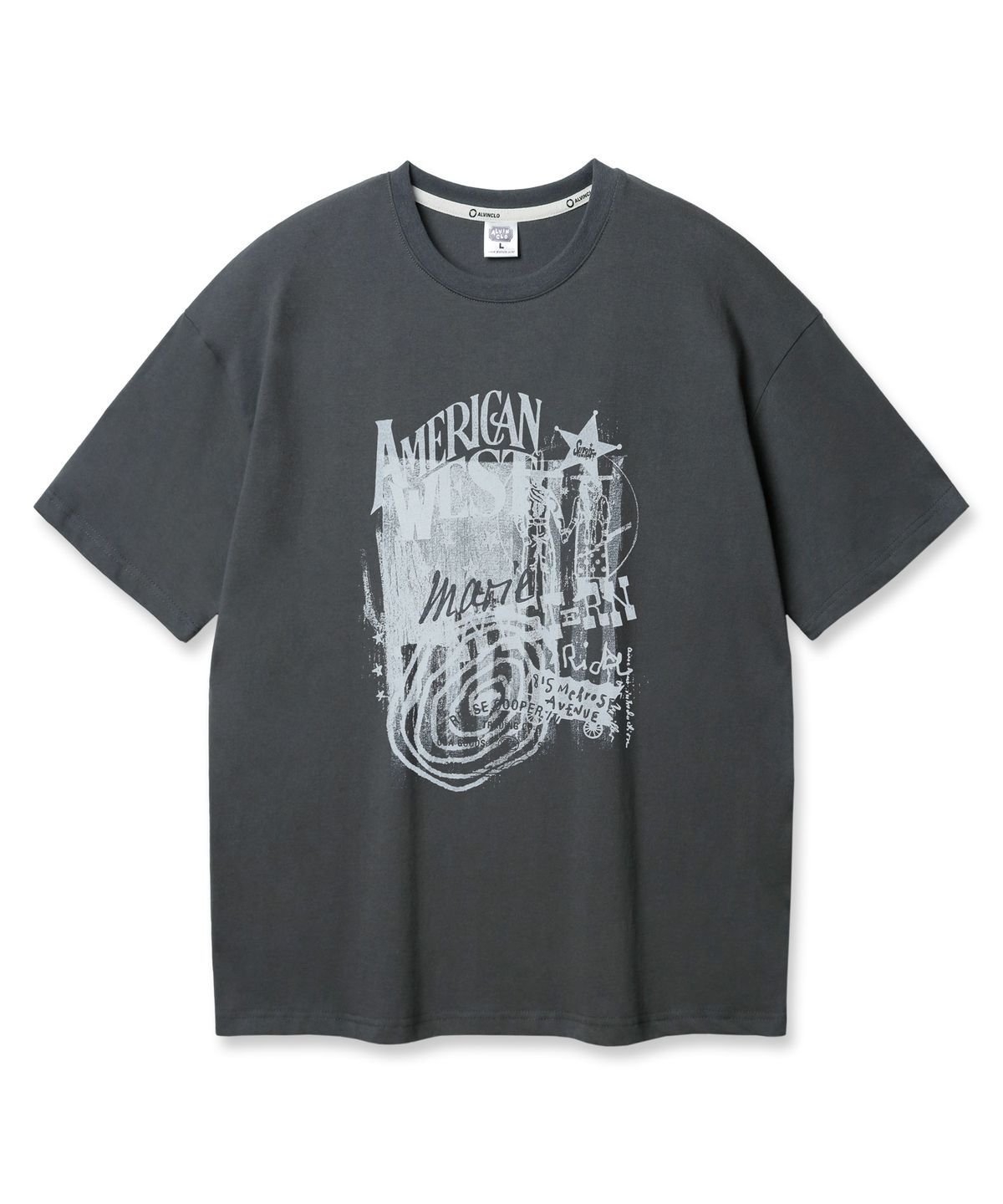 앨빈클로(ALVINCLO) 아메리칸 웨스트 오버핏 반팔티 AST4782 (4 COLOR)