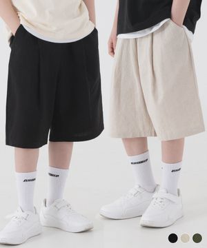 [2 PACK] 컴포터블 린넨 원 턱 버뮤다팬츠 (3color)