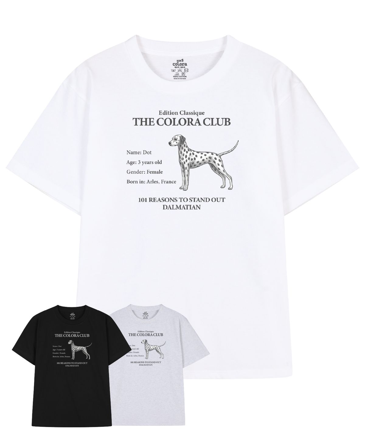 컬로라(COLORA) 컬로라 클럽 달마시안 반팔 티셔츠 (3color)