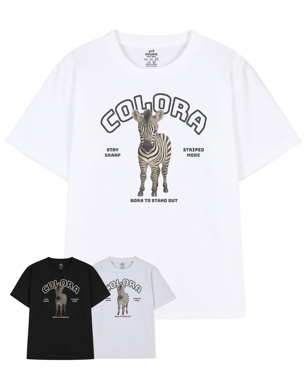 컬로라(COLORA) 컬로라 베이비 지브라 반팔 티셔츠 (3color)