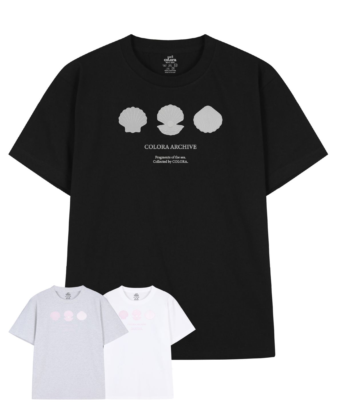 컬로라(COLORA) 씨 쉘 아카이브 반팔 티셔츠 (3color)