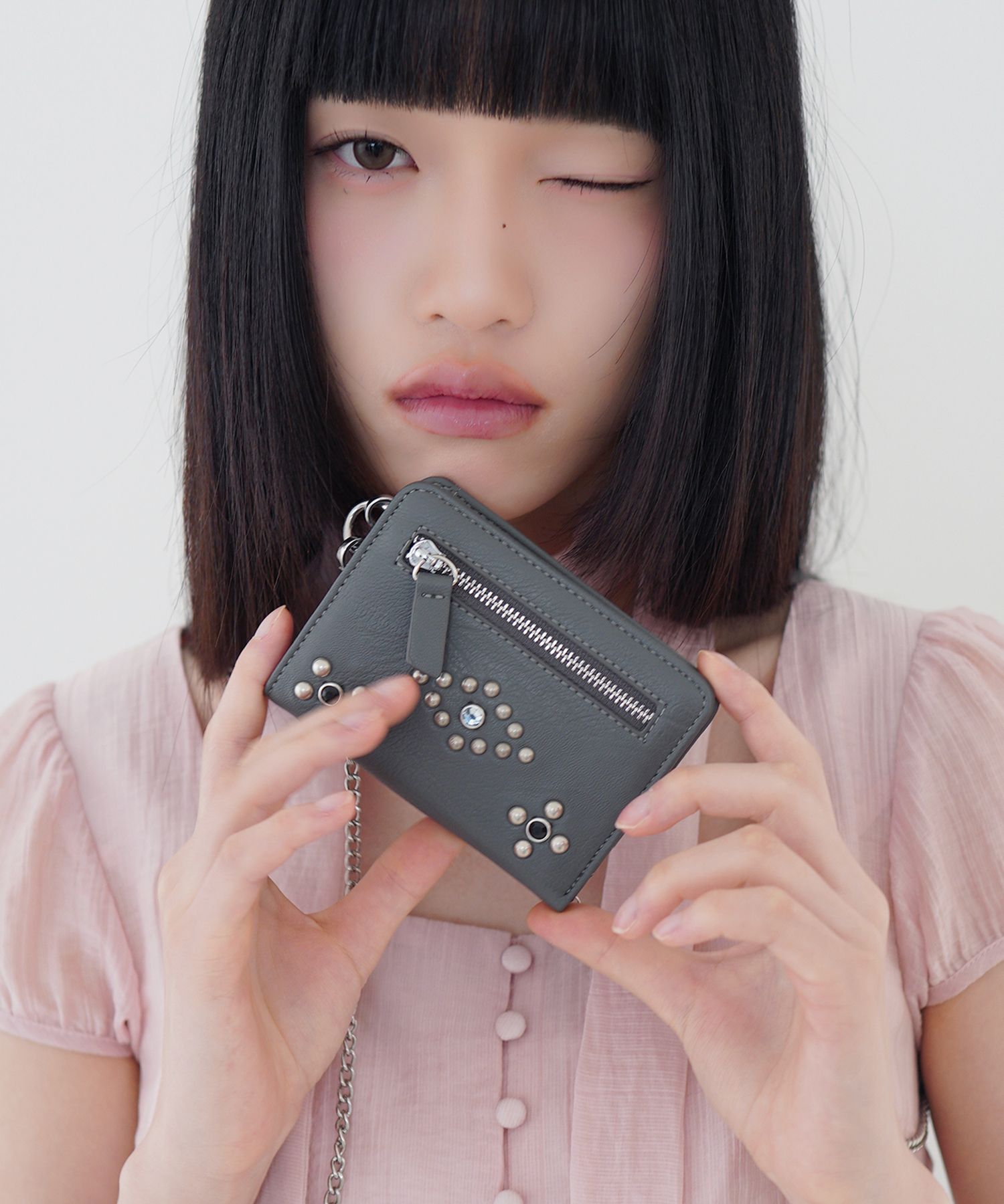 ●ILLIGO● Studded Cross Wallet Black 25SMACC02BK MUSINSA | ILLIGO Studded Cross Wallet Black