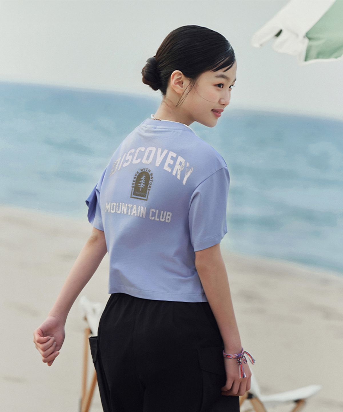 디스커버리 키즈(DISCOVERY KIDS) 여아 프레시벤트 그래픽 반팔티셔츠 (LAVENDER)