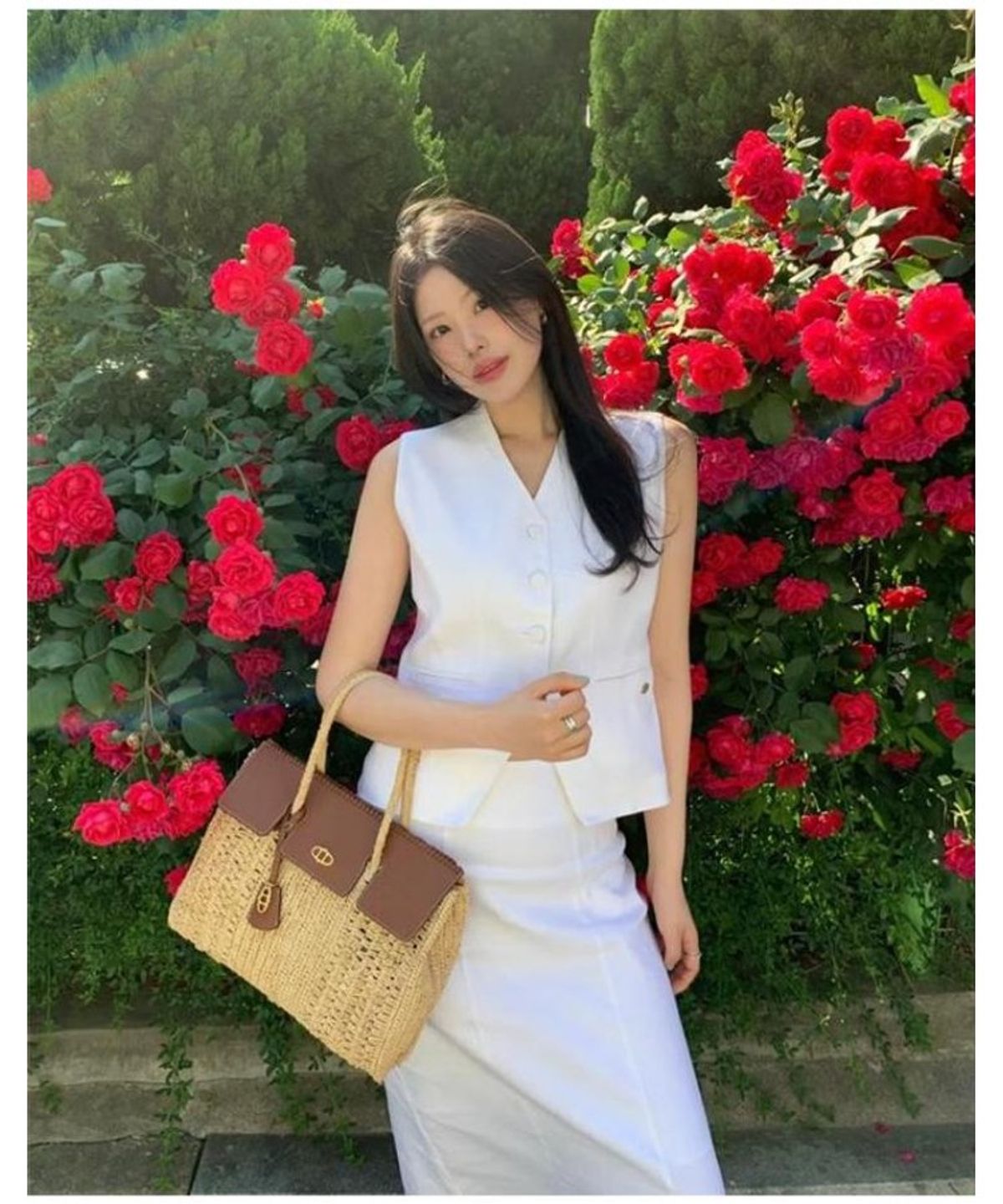 아떼 바네사브루노(ATHE VANESSABRUNO) [RAFFIA] 브라운 라피아 토트백 M AABA5E805W2