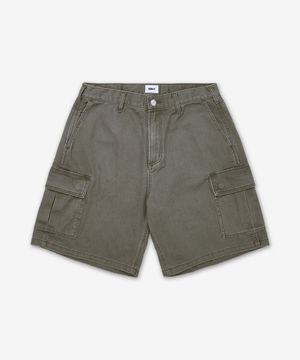 빅윅 배기 카고 데님 쇼츠 팬츠 - 그레이프 리프 페이디드 워시 / 172100085FGL