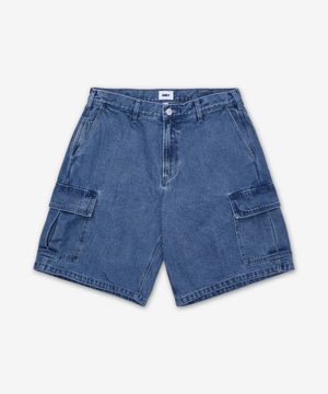 빅윅 배기 카고 데님 쇼츠 팬츠 - 라이트 인디고 / 172100085LIN