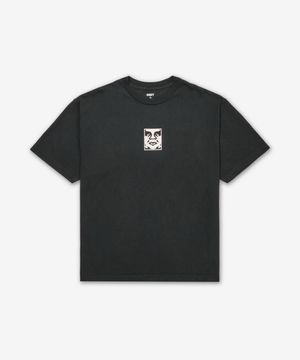 오베이 아이콘 페이스 반소매 티셔츠 - 피그먼트 트루 빈티지 블랙 / 167924152PTB
