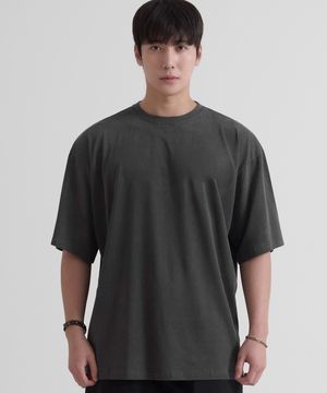 베이직  피그먼트 코튼 반소매 티셔츠