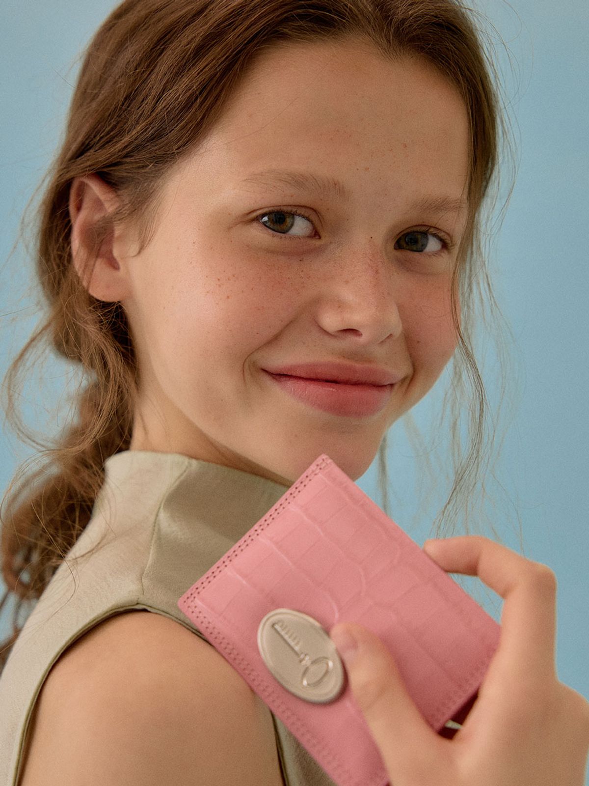 옴니포턴트(OMNIPOTENT) Clé de card wallet _Floral pink