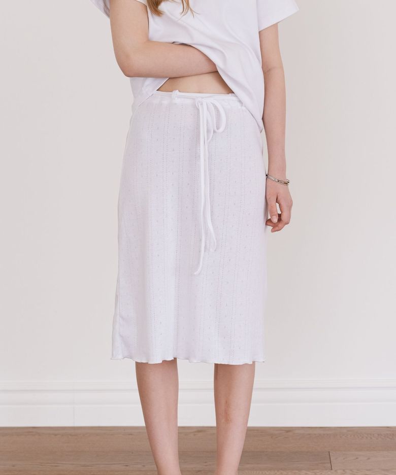 Punching Midi Skirt 아이보리
