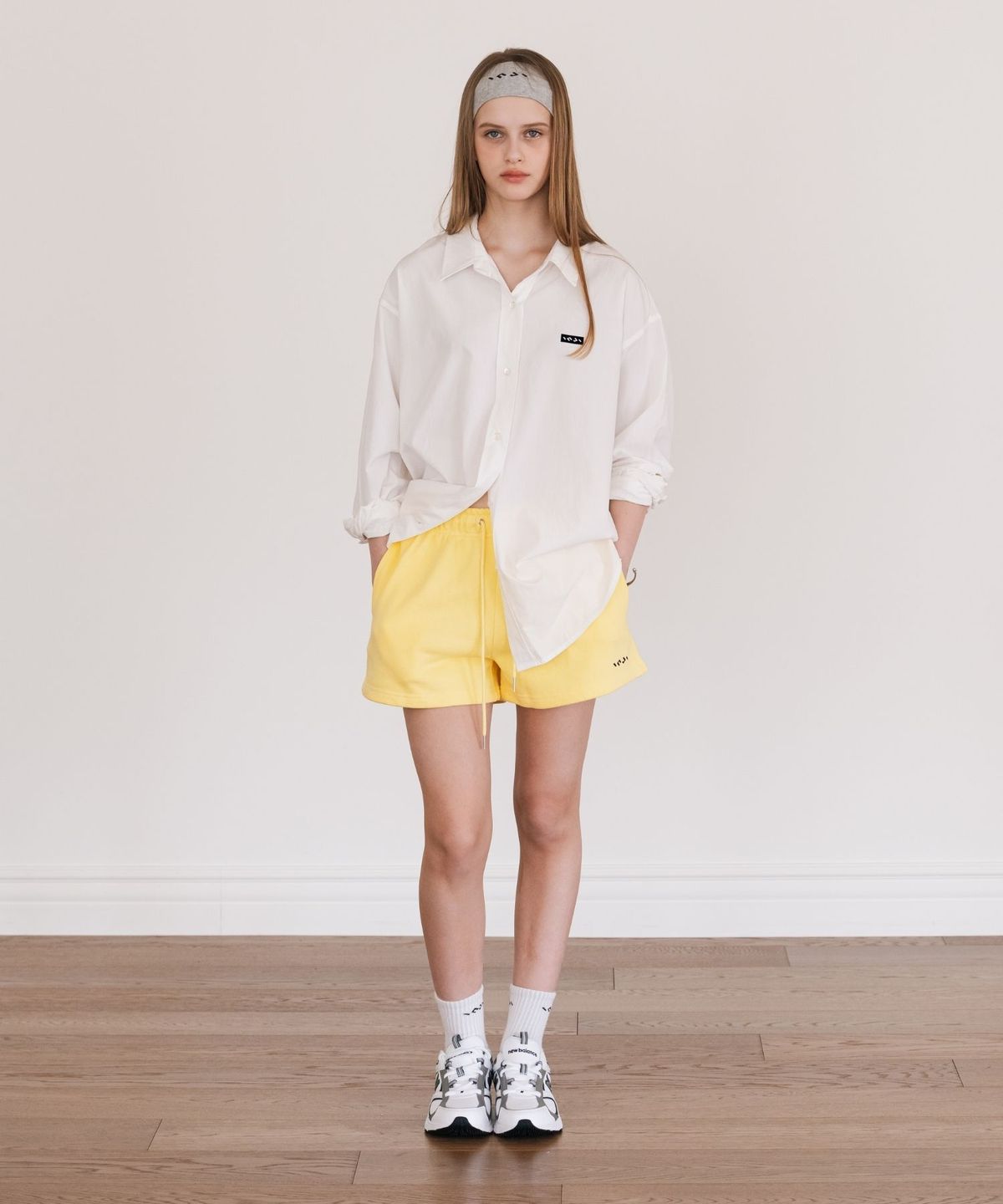 인지액티브(INJIACTIVE) Cotton hip pocket Sweat Shorts 옐로우