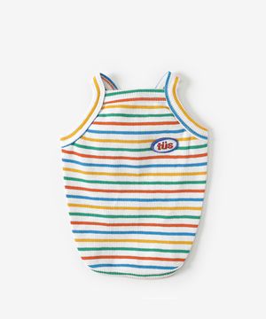 강아지 레인보우 끈나시 여름옷