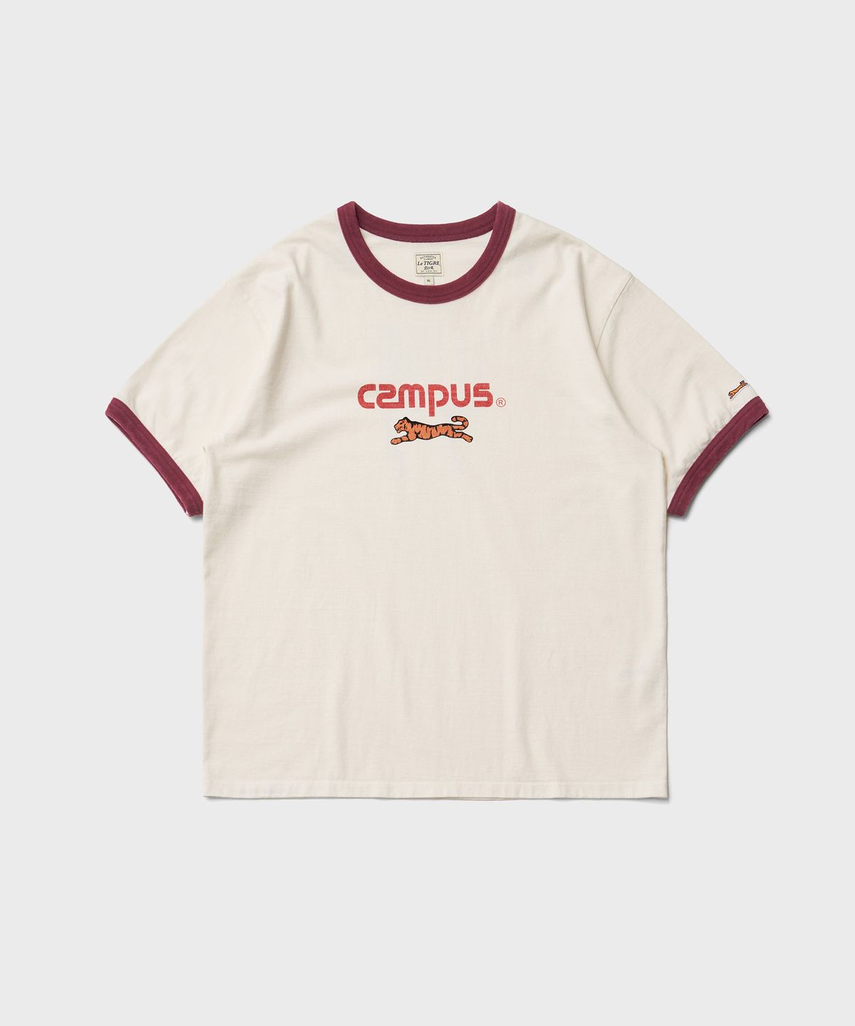 르티그레(LE TIGRE) Campus Overdyed ringer T-shirt (Eggshell)