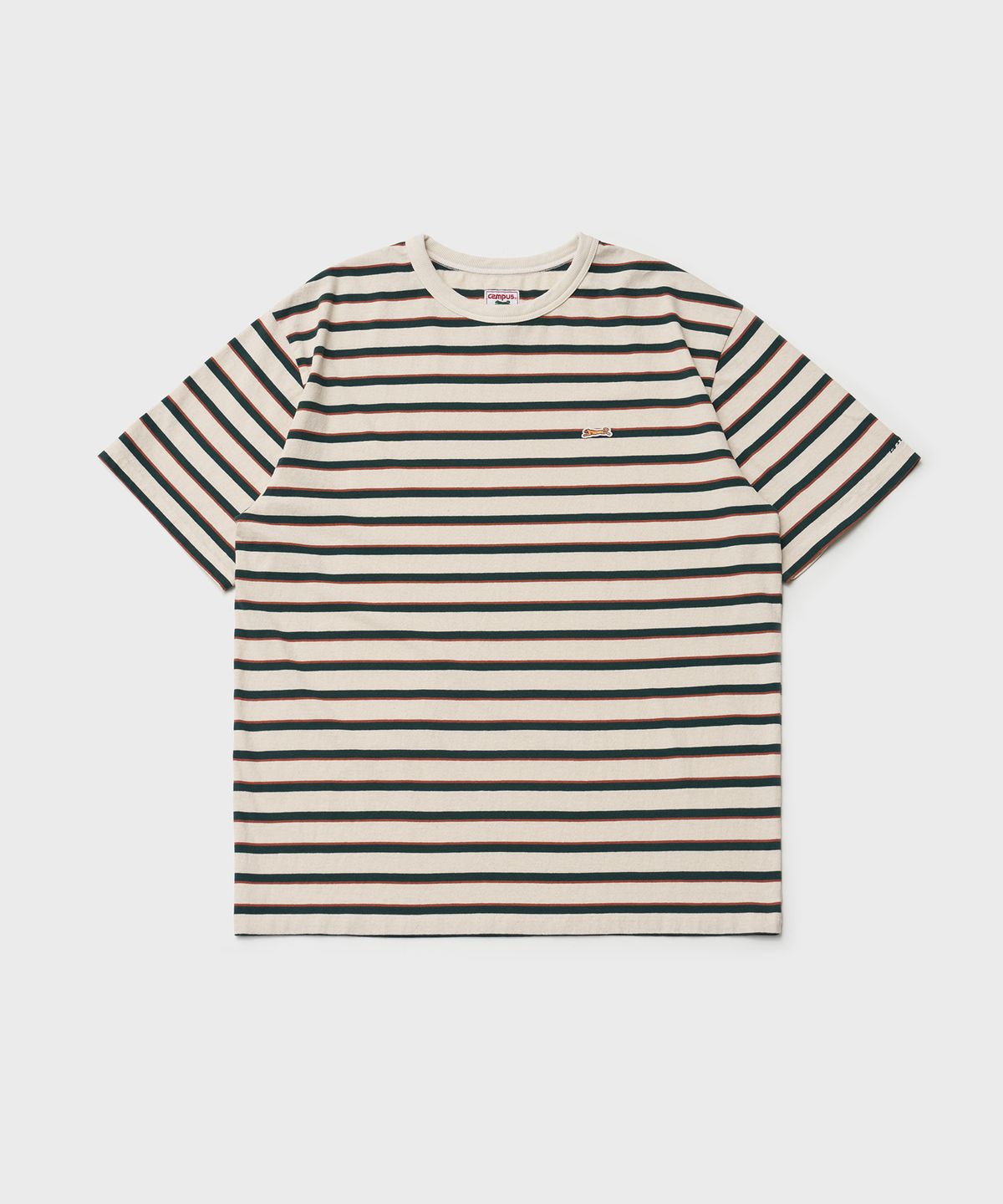 르티그레(LE TIGRE) Multi Stripe Half T-shirt (Ecru)