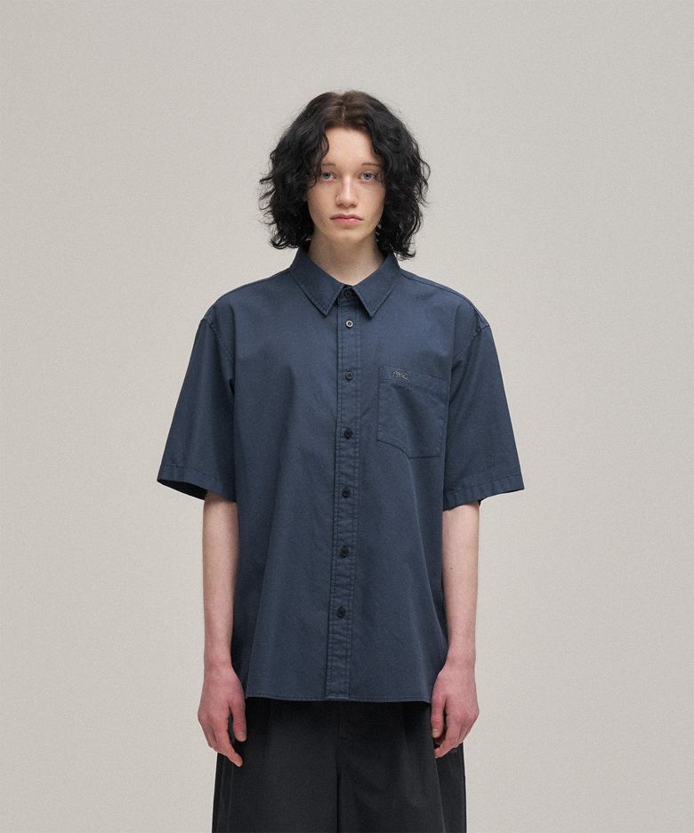 Oxford Short Sleeve Shirt (Navy)