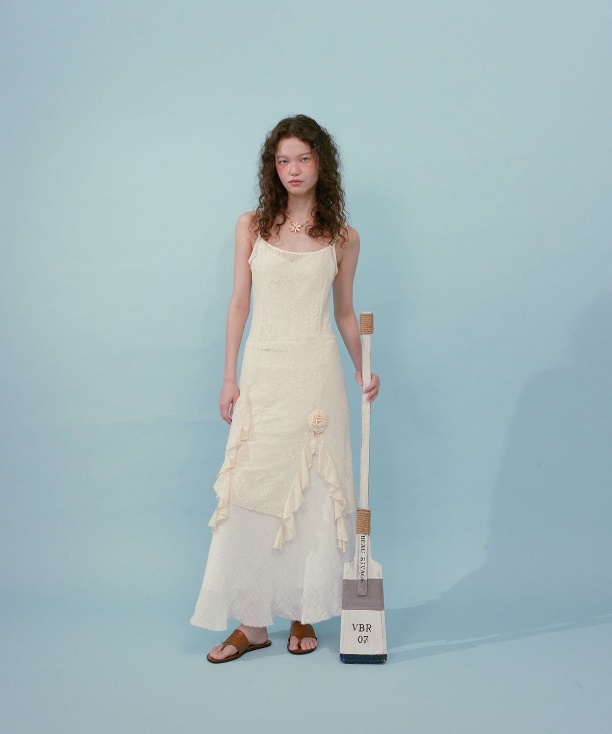 루루서울(LOULOUSEOUL) Antique See Through Dress (Cream)