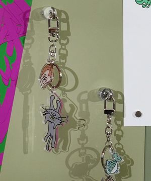 OOSS 게으른 고양이 캐릭터 아크릴키링 그레이