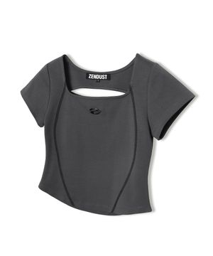 Mabelle Back Hole T-Shirt CHARCOAL